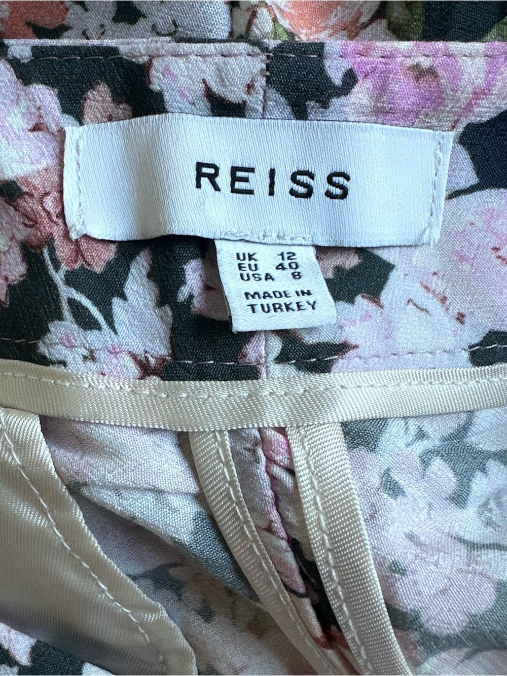 REISS Floral Wide-Leg Pants in Blue and Pink - Picture 6 of 8